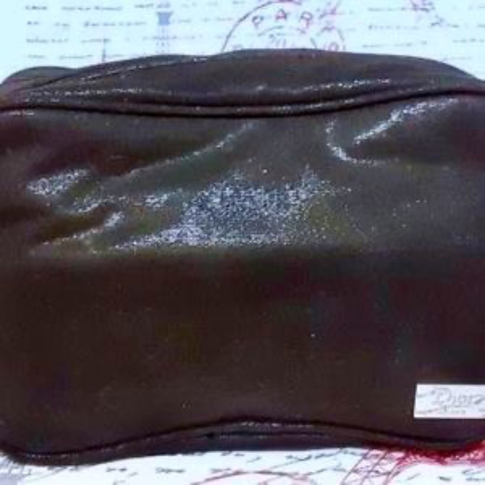Dior Dual Side Black Metallic Shine Zipper Case
